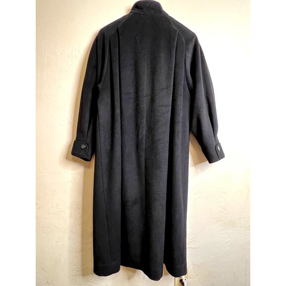 VTG Ashley Scott L Black Heavy Wool Long Coat  Button Closure Pockets Y2K USA - Picture 3 of 16